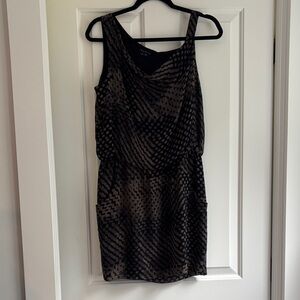 Elegant Theory Black and Brown Patterned Dress